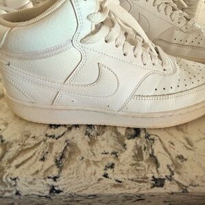 Nike White Leather High-Top Sneakers
